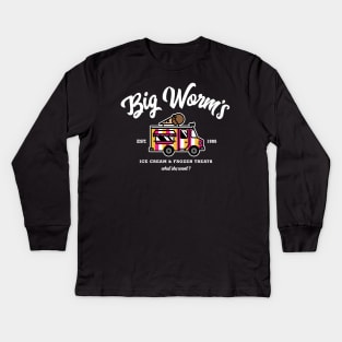 Big Worm's Ice Cream & Frozen Treats Kids Long Sleeve T-Shirt